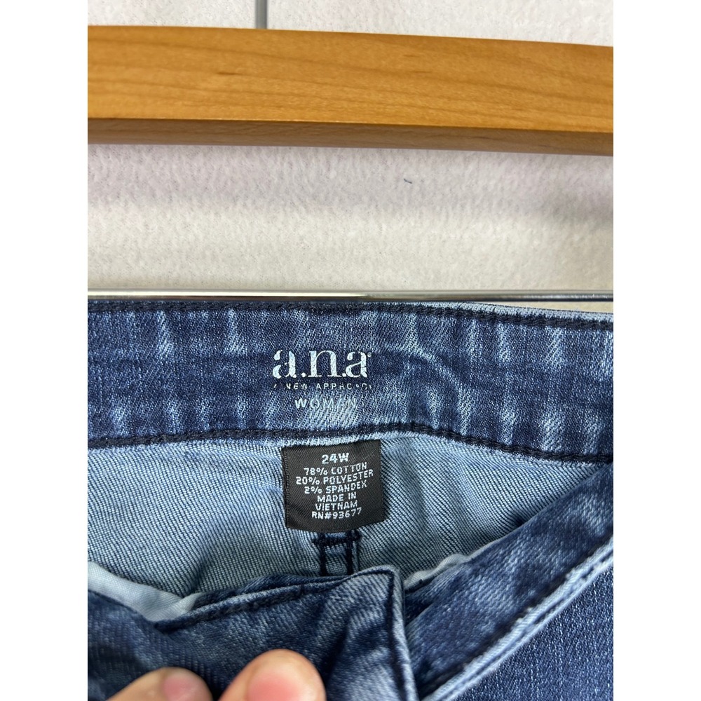 A.N.A New Arrivals Women's Plus Size 24w Blue Wash Bootcut Jeans View 3